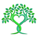 Green Leaf Love Tree Embroidery Design, Instant Download