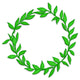 Green Leaf Wreath Embroidery Design, Botanical Machine Embroidery Pattern, Instant Download