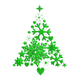 Green Snowflake Christmas Tree Embroidery Design, Instant Download