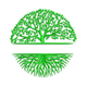 Green Tree with Roots Symbol Embroidery Design, Instant Download