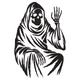 Grim Reaper Skeleton Embroidery Design, Halloween Machine Embroidery Pattern, Instant Download