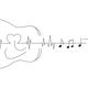 Guitar Heartbeat Embroidery Design, Instant Download