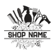 Hair Salon Shop Name Embroidery Design, Beauty Tools Instant Download