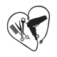 Hair Stylist Heart Embroidery Design, Salon Tools Instant Download