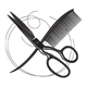 Hairdresser Scissors and Comb Embroidery Design, Salon Stylist Pattern