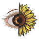 Half Eye Half Sunflower Embroidery Design, Abstract Art Pattern, Instant Download