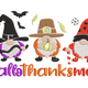 Hallo Thanksmas Gnome Trio Holiday Embroidery Design, Instant Download