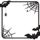 Halloween Bat and Spider Web Frame Embroidery Design, Instant Download