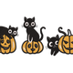 Halloween Black Cats with Pumpkins Embroidery Design, Instant Download
