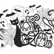 Halloween Cat, Pumpkins & Boo Scene Embroidery Design
