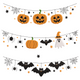 Halloween Garland Embroidery Design, Spooky Banner Machine Embroidery Pattern, Instant Download