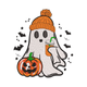 Halloween Ghost with Pumpkin & Drink Embroidery Design, Machine Embroidery Pattern, Instant Download