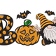 Halloween Gnome BOO Embroidery Design, Instant Download
