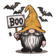 Halloween Gnome BOO Embroidery Design, Gnome Halloween Machine Embroidery Pattern, Instant Download
