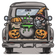 Halloween Gnome Truck Embroidery Design, Instant Download