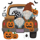 Halloween Gnomes Truck with Pumpkins Embroidery Design, Machine Embroidery Pattern, Instant Download