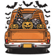 Halloween Gnomes in Truck Embroidery Design, Instant Download