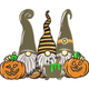 Halloween Gnomes with Pumpkins Embroidery Design, Instant Download