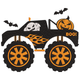 Halloween Monster Truck Embroidery Design, Spooky Truck Machine Embroidery Pattern, Instant Download
