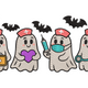 Halloween Nurse Ghosts Embroidery Design, Instant Download