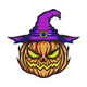 Halloween Pumpkin Witch Hat Embroidery Design, Instant Download