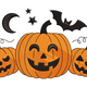 Halloween Pumpkins Trio Embroidery Design, Instant Download