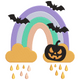 Halloween Rainbow Pumpkin Embroidery Design, Colourful Jack-o-Lantern Machine Embroidery Pattern, Instant Download