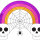 Halloween Skull Rainbow Embroidery Design, Colorful Skull Machine Embroidery Pattern, Instant Download