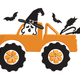 Halloween Truck With Witch & Bats Embroidery Design, Spooky Monster Truck Machine Embroidery Pattern, Instant Download