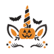 Halloween Unicorn Pumpkin Embroidery Design, Instant Download