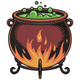 Halloween Witch Cauldron Embroidery Design, Instant Download