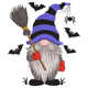 Halloween Witch Gnome Embroidery Design, Spooky Gnome Machine Embroidery, Instant Download
