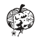 Halloween Witch in Pumpkin Silhouette Embroidery Design, Instant Download