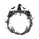 Halloween Wreath Frame with Witch Hat and Pumpkins Embroidery Design, Instant Download