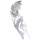 Hand Holding Feather Line Art Embroidery Design, Instant Download