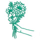 Hand Holding Flowers Line Art Embroidery Design, Instant Download