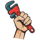 Hand Holding Wrench Embroidery Design, Instant Download
