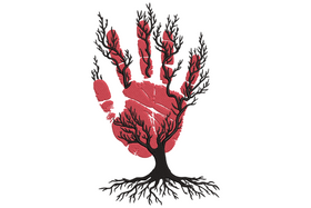 Handprint Tree Embroidery Design, Instant Download