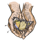 Hands Holding Butterfly Embroidery Design, Instant Download