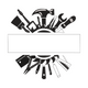 Handyman Tools Frame Embroidery Design, Workshop Tools Name Frame Pattern, Instant Download