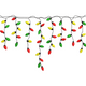 Hanging Christmas Icicle Lights Border Embroidery Design, Instant Download