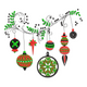 Hanging Christmas Ornaments Embroidery Design, Instant Download
