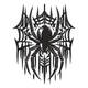 Hanging Spider Web Gothic Embroidery Design, Instant Download