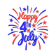 Happy 4th of July Embroidery Design, Instant Download