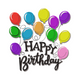 Happy Birthday Balloons Embroidery Design, Rainbow Balloon Bunch Pattern, Instant Download