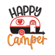 Happy Camper Embroidery Design V2, Instant Download