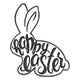 Happy Easter Bunny Outline Embroidery Design, Instant Download