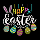 Happy Easter Embroidery Design, Easter Script Machine Pattern, Instant Download