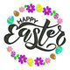 Happy Easter Floral Wreath Embroidery Design, Instant Download