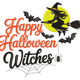 Happy Halloween Witches Embroidery Design, Instant Download